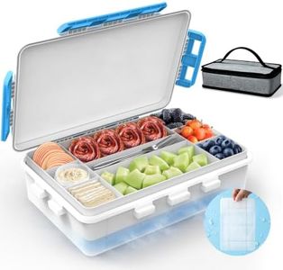 YARUITK Snackle Box with Ice Pack, Travel Food Container with Lids (White)