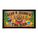 Personalised TIKI Bar Runner Mat Cocktail Tropical Home Pub Outdoor Beach Good Luck Shed Man Cave Novelty Beer Gin Wine Prosecco Rum Mai Tai