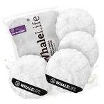 WhaleLife Bath Sponge Shower Loofahs Pouf Ball Shower Puff 4 Pack Double-Layer Exfoliation Mesh Bulk Puffs Large(60g White)