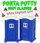 Porta Potty Shot Glasses Gag Gifts for Men Top Choice for Your #2 Humor Funny Shot Glass White Elephant Gift Secret Santa and Shot Glass Collectors