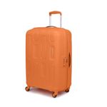 American Tourister Ivy 2.0, 68 Cm Medium Printed Hardside Polypropylene Check-in 4 Wheels Spinner Suitcase with Mounted TSA Lock & Smooth Sliding Wheels for Women & Men - Tan Orange