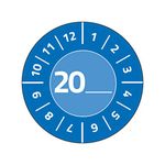 AVERY Zweckform Pack of 80 test badges 20xx (with year to enter yourself, durable, strong self-adhesive, diameter 30 mm, test sticker, labelable seal made of vinyl adhesive film) 7903 blue