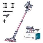 Lubluelu 25000Pa Cordless Vacuum Cleaner, Cordless Stick Vacuum with 235W Brushless Motor,Up to 50 Mins Max Runtime Detachable Battery,Self-Standing Vacuum for Hard Floor, Carpet, Pet Hair（CR）