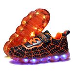 YUNICUS Kids Light Up Shoes Led Flash Sneakers with Spider Upper USB Charge for Boys Girls Toddles Best Gift for Birthday Thanksgiving Christmas Day(Toddler 10, Blue28)