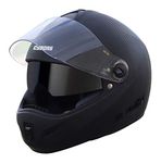 Steelbird Rox Cyborg ISI Certified Full Face Helmet for Men and Women with Inner Smoke Sun Shield and Outer Clear Visor(Large 600 mm, Dashing Black)