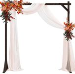 Fomcet 7.2FT Wooden Wedding Arch Stand Square Wood Arch Wedding Arbor for Ceremony Party Proposal Scene Garden Beach Forest Rustic Boho Decorations