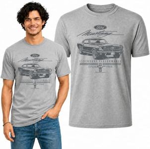 Ford Mustang Legendary Performance Est 1964 | Retro Vintage | Novelty Merch Racing Merchandise Cars and Trucks Men's T-Shirt, Heather Grey, 4X-Large