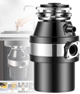 Food Waste Disposer, 1.2L 560W Food Waste Disposal Unit for Sink with Overload Protection, Garbage Disposal Bin Suitable for Kitchen and Sink Black