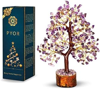PYOR Amethyst Crystals, Artificial Tree, Money Trees, Crystals and Stones, Desk Decorations for Women Office, Feng Shui Decor, Spiritual Gifts for Women, Meditation Crystals, Housewarming Gifts