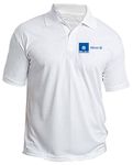 American Apple Bajaj Allianz Logo Printed Polo Collar Half Sleeve T-Shirt for Bajaj Allianz Insurance Company Staff Employee T Shirt for Men & Women White