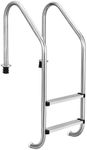 GarveeLife Swimming Pool Ladder, 304 Stainless Steel 2-Step Pool Ladder for In-Ground Pool, Heavy Duty Non Slip Steps, Easy to Install and Climb