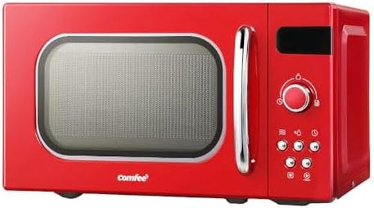 Comfee 800W 240V 50Hz Countertop Microwave Oven with 8 Cooking Setting, 20 Liter Capacity, Red