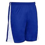 CHAMPRO Sweeper Polyester Soccer Short Royal, White