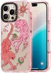 Rosarnnah Compatible for iPhone 16 Pro Max Case Cute - Durable Shockproof 6.6 ft Drop Impact Phone Case - Glitter Pink Funny Tiger Design for iPhone 16 Pro Max 6.9"