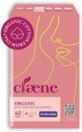 Claene Organic Cotton Panty Liners, Unscented, Thin, Cruelty-Free, Daily, Breathable Organic Panty Liners for Women, Light Incontinence, Vegan, Menstrual Pads for Women (Super Long, 40 Count)