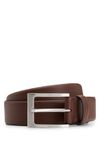 BOSS Mens Barnabie Pin-buckle belt in nappa leather, New - Medium Brown217, 90