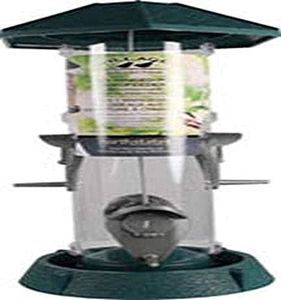 NORTH STATES INDUSTRIES 9311 061087 2-in-1 1.5 lb Cap Hinged-Port Bird Feeder, Green/Clear