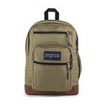 JanSport Cool Backpack, with 15-inch Laptop Sleeve - Large Computer Bag Rucksack with 2 Compartments, Ergonomic Straps, Army Green Letterman Poly, Army Green Letterman Poly, One Size, Cool Backpack