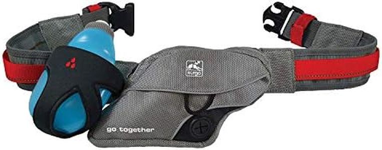 Kurgo Ceinture de Course, Ceinture d’Excursion pour la Marche, Le Jogging et la Randonnée, Mains Libres, réglable, réfléchissante, Gris-Rouge