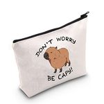 Capybaras Makeup Bag Animals Theme Gift Funny Don’t Worry Be Capy Makeup Bag Animal Parody Gift Capybaras Animal Lover Gift (U.Be Capy)