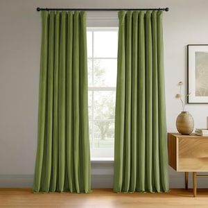 HPD Half Price Drapes VPCH-180102-96 Signature Blackout Velvet Curtain (1 Panel), 50 X 96, Basque Green