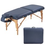 Massage Table Massage Tables Portable Folding Massage Table 84 Inches 2 Fold Height Adjustable Massage Table Spa Bed Massage Tables Spa Beds & Tables with Carrying Bag-Blue