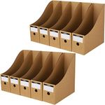 Magazine Holder Organizer Office File Holder Cardboard File Folders Paper Storage Box Catalog Racks Collapsible File Folder Racks for A4 Size Document With Labels (Colorless 10 Pack)