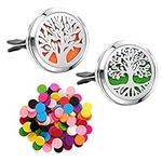 Vicloon Car Aromatherapy Essential Oil Diffuser, 2pc Car Air Freshener Vent Clip, Car Aromatherapy Diffuser Locket Car Oil Diffuser with 50 Refill Felt Pads for Car, Office or Other Places