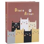 Even Photo Album Book, Album for photos collection, 4 inch x 6 inch (10 x 15 Cm) size Photo collection album with taxture and design on Cover (100 PHOTO SPACE) (Cat Print)