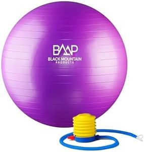 Black Mountain Products Professional Grade Pro Series 1000Lbs AntiBurst and 2000Lbs Static Weight Capacity Exercise Stability Ball, Purple, 75 cm