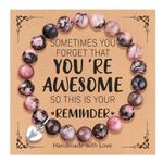 Inspirational Gifts for Women/Girls Natural Stone Bracelet, Sometimes You Forget You're Awesome, Mothers Day Gifts Unique Birthday Gifts for Women