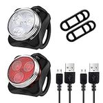 RUTZ® Bike Light Set, Super Bright USB Rechargeable Bicycle Lights, Waterproof Mountain Road Bike Lights Rechargeable, Safety & Easy Mount LED Cycle Lights, USB Cycling Front Light & Rear Light