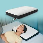 CareFoam Orthopedic Memory Foam Pillow for Comfortable Sleep, Neck & Shoulder Pain Relief (King-Pack of 2, White Jacquard Cover)