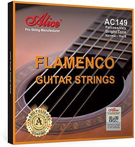 Alice Flamenco Guitar Strings Normal Tension 28-43 - Crystal Nylon & Carbon Trebles for 6 Strings Flamenco Guitar (AC149 - Normal)