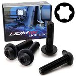 iJDMTOY 4-Set OEM Spec 1.5-Inch Extra Long M8 Torx Screws w/Washers Compatible with Jeep Wrangler JK JL Installing LED Pods, LED Light Bar On Windshield A-Pillar, Hinge, Hood, Side Door, Bumper, etc