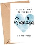 MoltDesigns Happy Birthday To The Best Grandpa In The World Card - Grandpa Birthday Card - Grandpa Card - Father's Day Gift - Happy Birthday Card