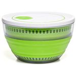 Progressive International Prepworks 4 Quart Space Saving Folding Collapsible Salad Spinner, Drainer, & Colander for Salad Preparation and Food Washing