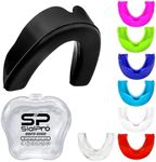 Mouthguards Slim Fit Junior Mouldable Gum Shield with Case for Boxing Men MMA Rugby Hockey Basketball Muay Thai Kickboxing Football All Contact Sports(<11 Years, Black)