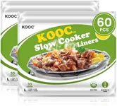 KOOC Slow Cooker Liners 13x21 inch 60 Count Large Size Disposable Plastic Bags Pot Liners Cooking Bags Fit 3QT to 8.5QT Pot BPA Free