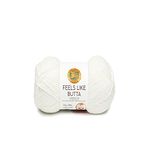 Lion Brand Yarn Company 215-100 Feels Like Butta Yarn, White, One Skein (Packaging may vary)