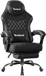 Vonesse Gaming Chair for Adults, Computer Chair with Footrest and Massage Lumbar Support 250LBS, Office Chair with Pocket Spring Cushion （Fabric Black）