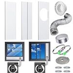 Upgraded Window Dryer Vent Kit with 4 Inch 10 feet Dryer Vent Hose, Universal Dryer Vent Window Kit Adjustable Window Seal Panels with Coupler & Filter for Sliding Windows (Up to 47 inches)