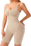 Briafinz Women Spandex & Nylon Full Body High Compression Body Suit (ED018_Beige_M)