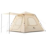 Naturehike Ango Pop Up Tent Automatic Tent Outdoor Portable Folding 3 Person Family Tent for Camping Park Picnic (Khaki)