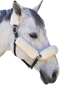 ECP Merino Sheepskin Halter Fleece Set for Horse Protection and Relief, 4 Pieces, Cream