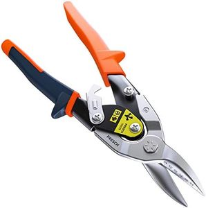 Presch Tijeras Cortachapas Corte Recto - Tijeras Pladur Profesional con Multiplicación para Perfiles en Ángulo C y U, para Cortar Chapa y Mucho Más - Tijera Chapa Corte Recto
