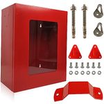 Fire Evacuation Station Large - Red Box for Fire Safety Stuff - with Hooks for Fire Blanket and Fire Extinguishers - 14 * 11.5 * 6.7 inches - Wall Mounted Cabinet