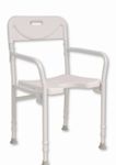 NRS Healthcare Shower Chair Height Adjustable with Back & Arms - Folding - Compact Packed