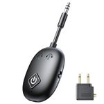 Niweya Bluetooth 5.3 Transmitter Receiver for Airplane, 2 in 1 Wireless Aux Bluetooth Adapter for AirPods or Wireless Headphones Dual Pairs, 3.5mm Audio for Flight TV Gym Car Stereo iPad Tablets