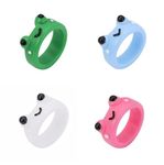 VNEWSCHI Cute Smile Frog Rings For Women Girls Funny Cartoon Animal Ring Cute Colorful Animal Acrylic Resin Ring for Teen Girls Boys Funny Ring Set for Women Men